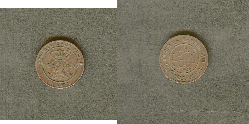 INDES NEERLANDAISES  1/2 Cents 1857 TTB